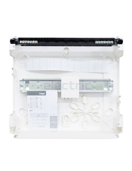 Tablou aparent, 12 module, 1x12, usa alba, IP40, Hager, Golf, VS112PD - Electricon.ro