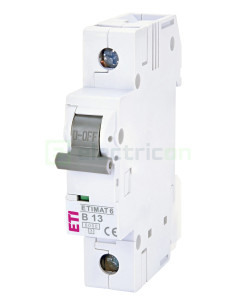 MCB - Siguranță automată - disjunctor - curba B 13A 6kA 1P 1M ETIMAT 6 ETI 002111515
