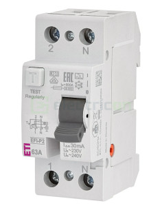 Intreruptor RCCB 63A/30mA ETI - 002061113