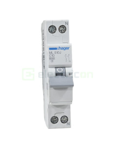 MCB - Siguranță automată - disjunctor - curba C 10A 6kA 1P+N 1M Hager ML510J
