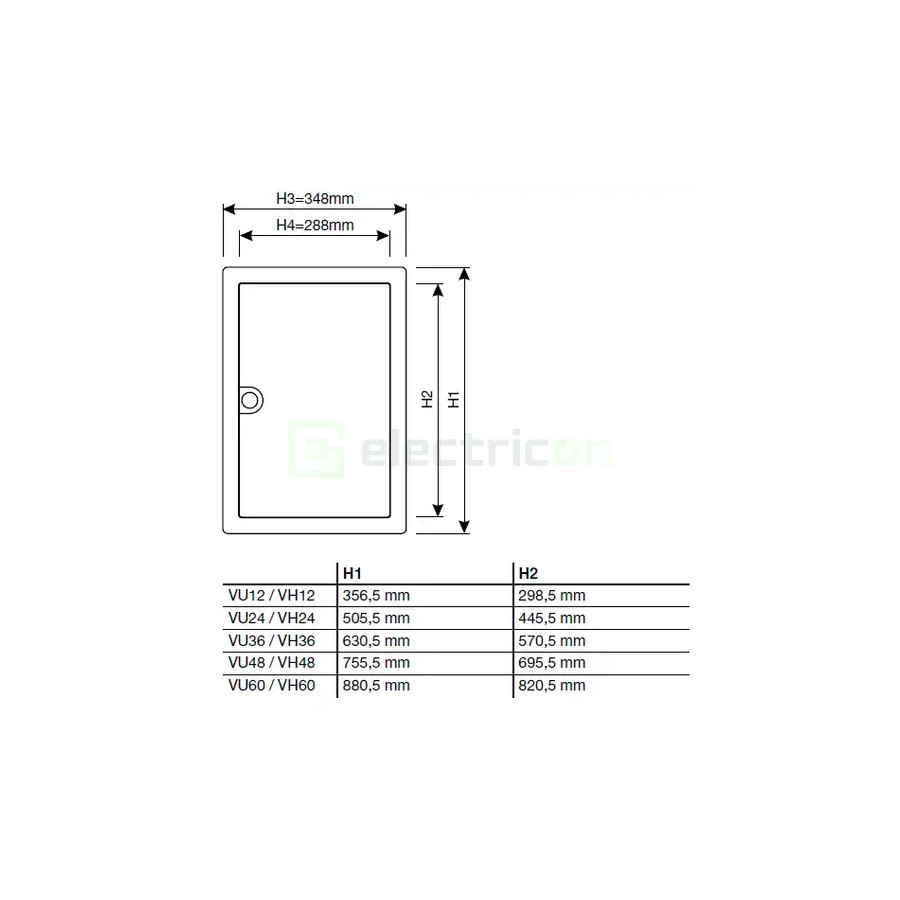 Usa metalica pt tablou aparent Volta 36B, VA36T - Electricon.ro