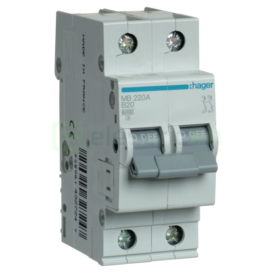 Siguranta MCB B20A Hager - MB220A
