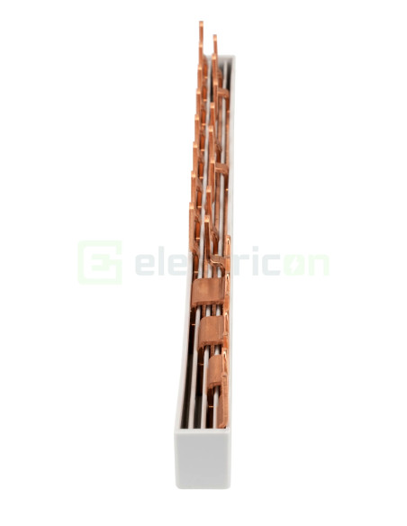 Bareta alimentare (busbar), 1x RCCB 4P, 8 module MCB,1P+N tip pin, 80A, Schrack