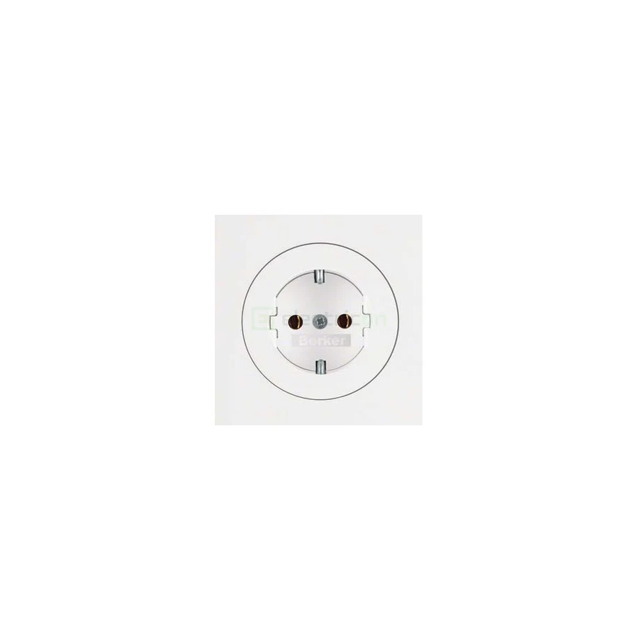 Priza schuko, alb, Berker Serie R.1/R.3, Hager, 47432089
