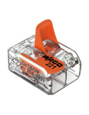Conector legătură doză Cu-Cu 2 conexiuni 0.2-4mm² cu clapetă (lițat) 221-412 - WAGO 221-412