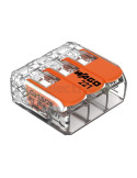 Conector legătură doză Cu-Cu 3 conexiuni 0.2-4mm² cu clapetă (lițat) 221-413 - WAGO 221-413
