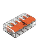 Conector legătură doză Cu-Cu 5 conexiuni 0.2-4mm² cu clapetă (lițat) 221-415 - WAGO 221-415