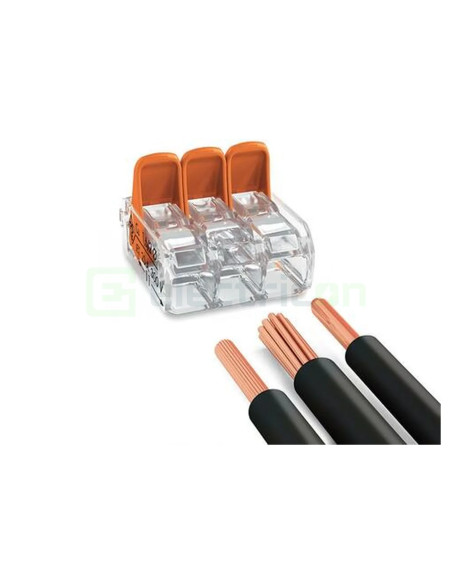 Conector Wago 4mm² Clemă legătură doză pentru cablu lițat, 5x4mm², Wago, 221-415 – montaj rapid și sigur în aplicații electrice