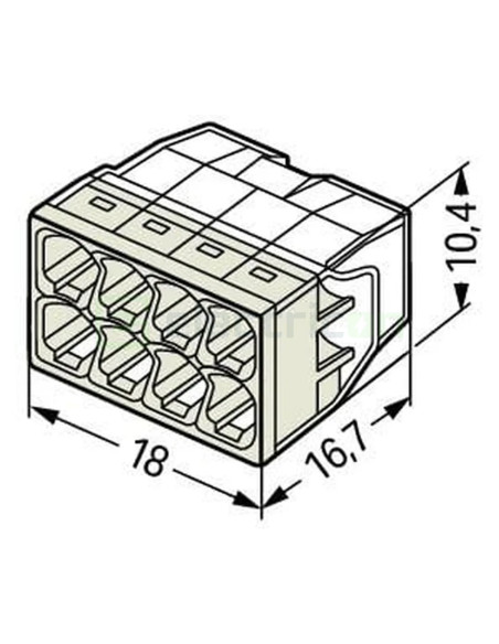 Conector Wago 5mm² Clemă legătură doză, 8x2,5mm², PUSH-Wire, Wago, 2273-208 – montaj rapid și sigur în aplicații electrice diver