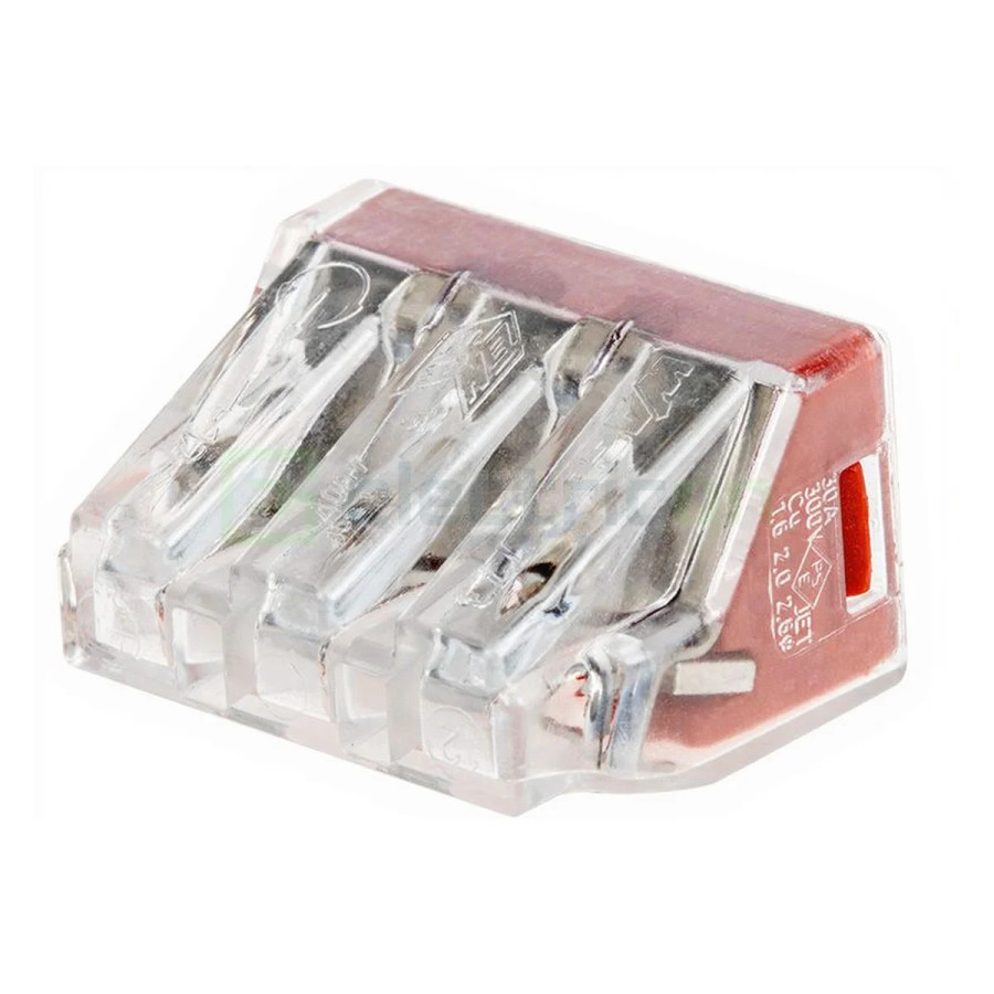 Conector Wago 6mm² Clemă legătură doză, 3x6mm², PUSH-Wire, Wago, 773-173 – montaj rapid și sigur în aplicații electrice diverse