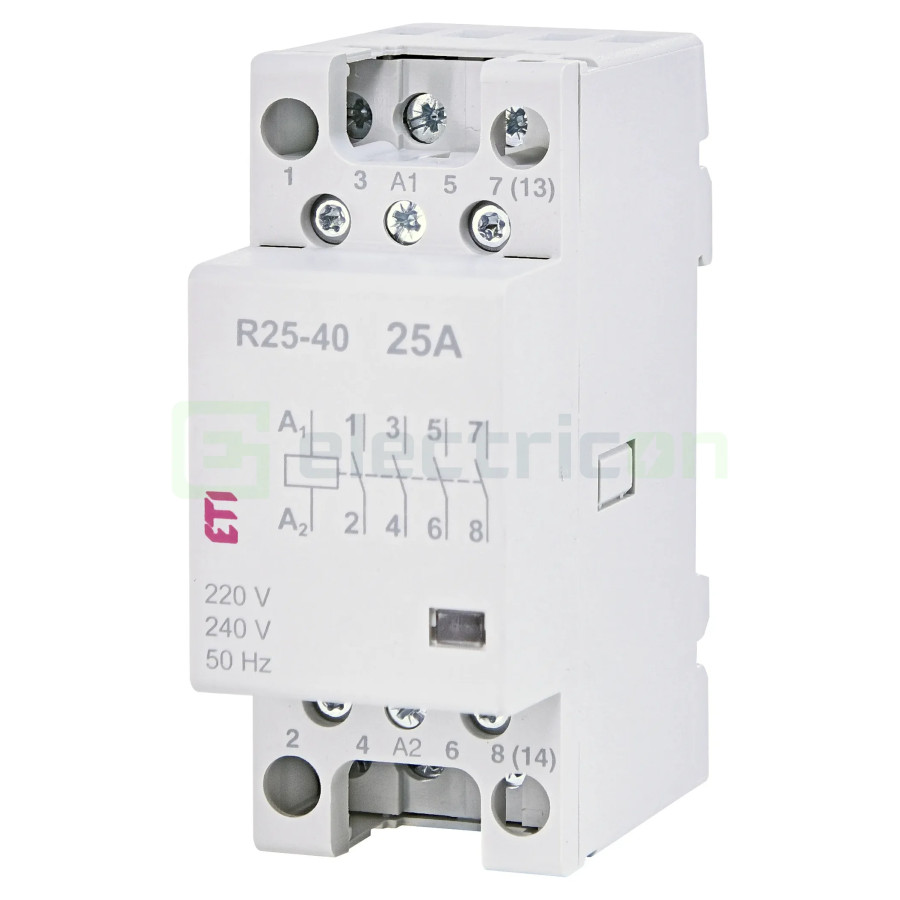 Contactor modular 4P 2 module 25A