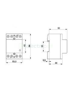 Contactor modular 4P 3-module 2