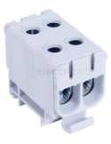 Clemă de derivație Cu-Al 2P 4 conexiuni (2x(1x50mm² + 1x50mm²)) izolată gri FLEAL - Tracon Electric FLEAL-50/2