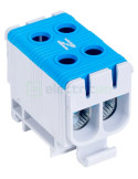 Clemă de derivație Cu-Al 2P 4 conexiuni (2x(1x50mm² + 1x50mm²)) izolată albastru FLEAL - Tracon Electric FLEAL-50/2K