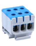 Clemă de derivație Cu-Al 3P 6 conexiuni (3x(1x50mm² + 1x50mm²)) albastră FLEAL - Tracon Electric FLEAL-50/3K