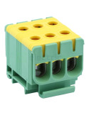 Clemă de derivație Cu-Al 3P 6 conexiuni (3x(1x50mm² + 1x50mm²)) izolată verde/galben FLEAL - Tracon Electric FLEAL-50/3ZS