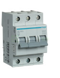 MCB - Siguranță automată - disjunctor - curba B 16A 6kA 3P 3M Hager MB316A