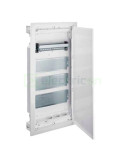Tablou multimedia metalic - 48M (4x12) încastrat ușă albă perforată Volta Hager VU48NW