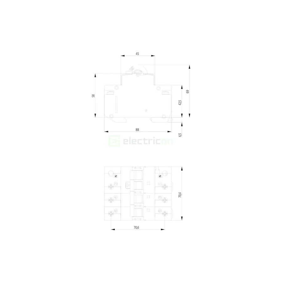 Disjunctor RCBO 16A ETI 3P+N