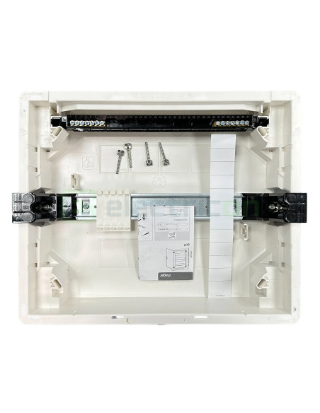 Tablou incastrat, 12 module, 1x12, ușă transparentă Hager, Golf, VF112TD - Electricon.ro