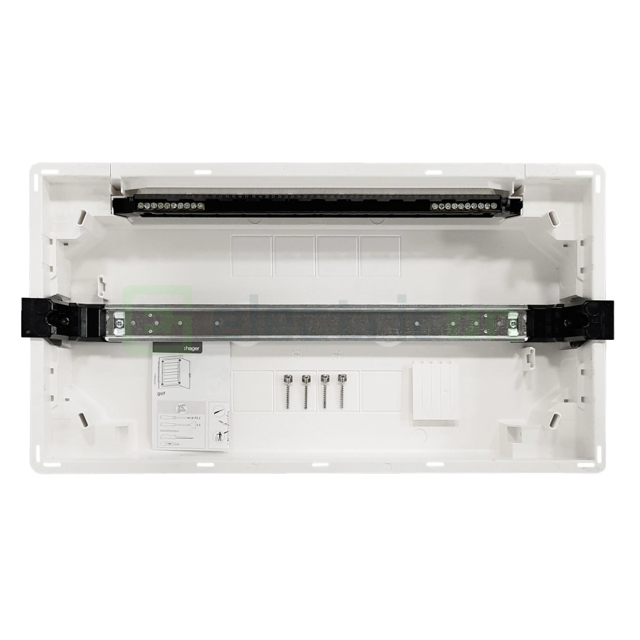 Tablou incastrat, 22 module, 1x22, ușă transparentă Hager, Golf, VF122TD - Electricon.ro