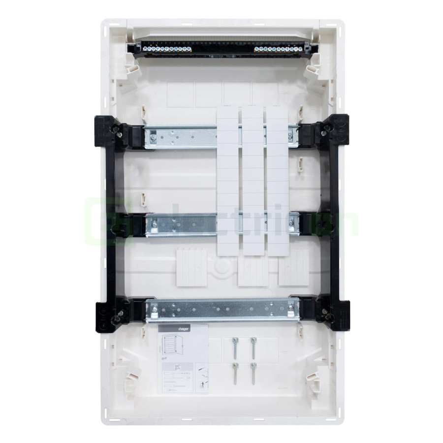 Tablou incastrat, 36 module, 3x12, ușă transparentă Hager, Golf, VF312TD - Electricon.ro