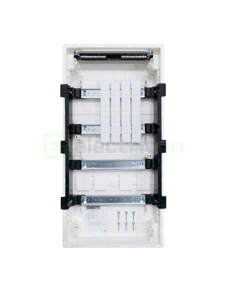Tablou incastrat, 48 module, 4x12, ușă transparentă Hager, Golf, VF412TD - Electricon.ro