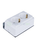 Priză - Schuko 2P+E - dublă cu adaptor tablou - ECMEDIA-2xSCH - ETI - 001100201
