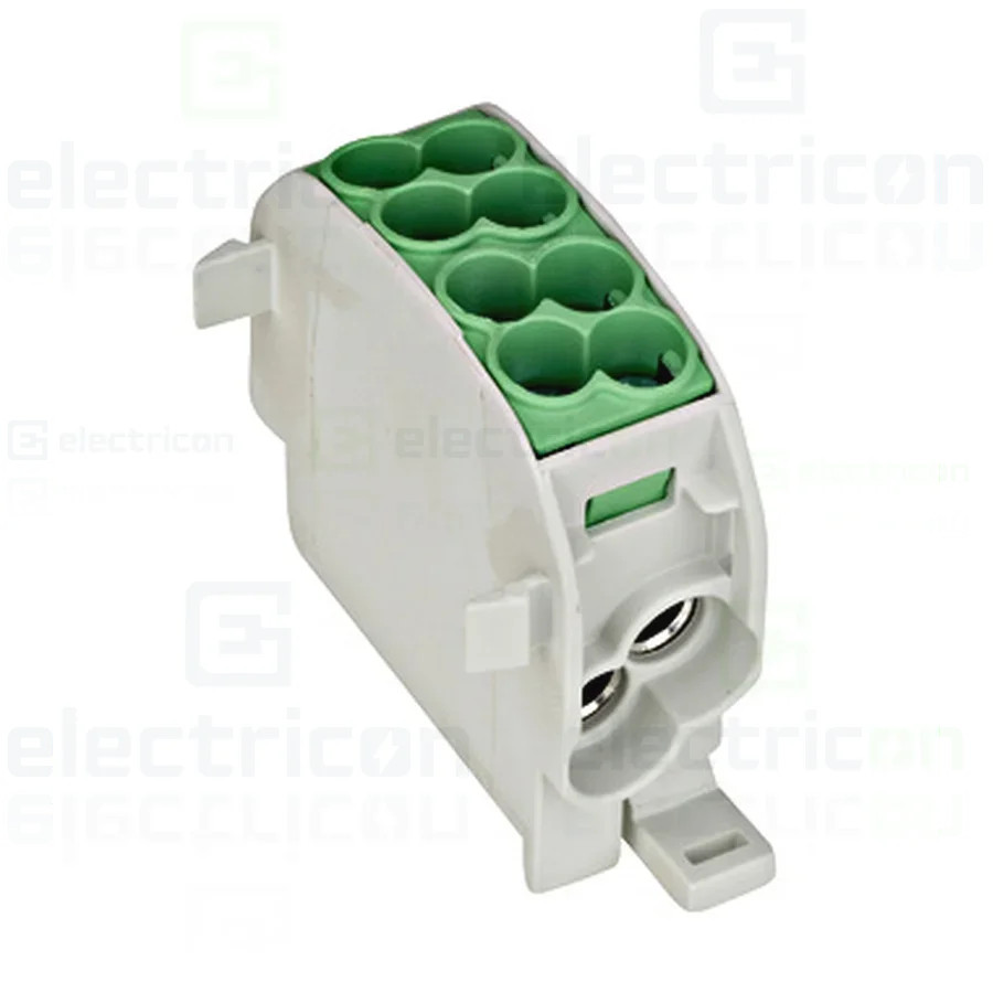 Clemă de derivație 25mm² Clema derivatie, 25mm², Cu-Al, galben/verde, Schrack, IKA26130 – montaj rapid și sigur în aplicații ele
