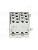 Clemă de derivație Cu-Cu 1P 8 conexiuni (4x35mm² + 4x35mm²) gri IK026 - Schrack IK026212