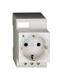 Priză - Schuko 2P+E - șină DIN - LED - gri - IP20 - Schrack - BZ325003