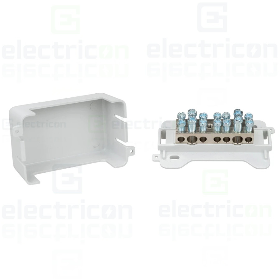 Bara Impamântare scurta, 7 terminale, cu suport de montare,3P, Schrack, BS900205
