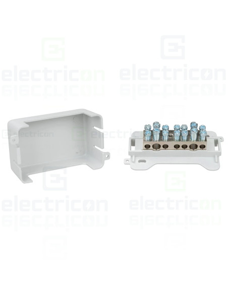 Bara Impamântare scurta, 7 terminale, cu suport de montare,3P, Schrack, BS900205