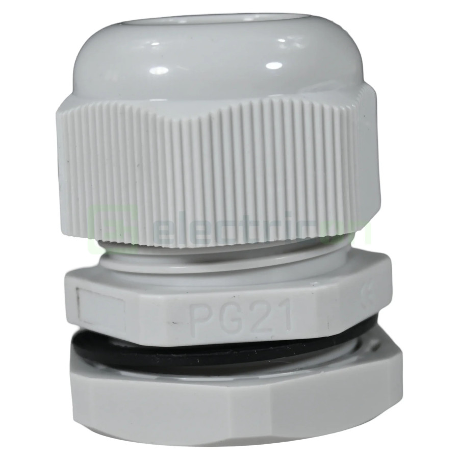 Presetupă - metrică cu contrapiuliță din polietilenă filet PG-21 - Tracon Electric PG-21
