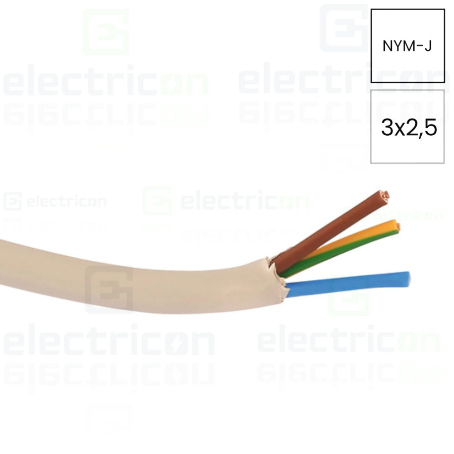 Cablu electric rigid cupru NYM-J 3x2
