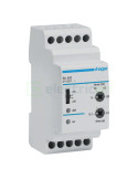 Releu monitorizare tensiune trifazic sub/supratensiune,400VAC, 8A, 2M, reglaj Umin și Umax de la  ±5% la ±20%, Hager, EU302