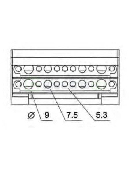 Bloc de distribuție - Distribuitor - 4P 125A 11 conexiuni 16mm² - ETI 001102304