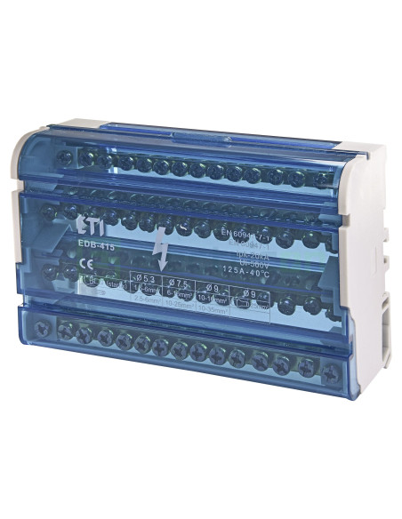 Bloc de distribuție - Distribuitor - 4P 125A 15 conexiuni 16mm² - ETI 001102305