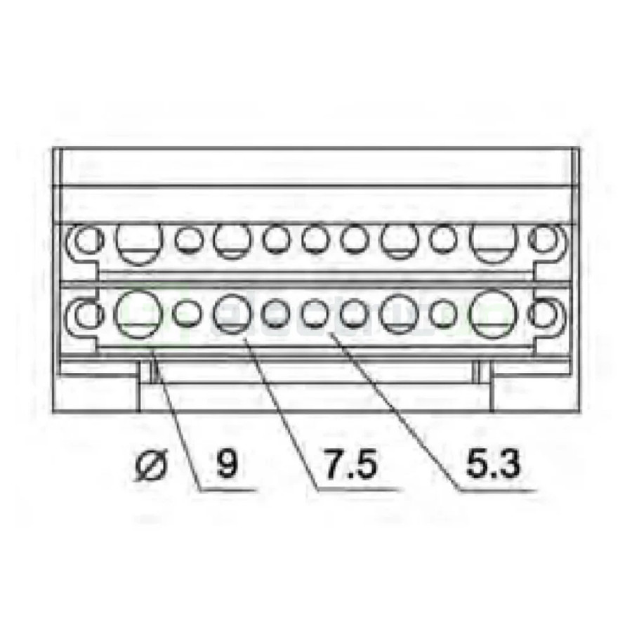 Bloc de distribuție - Distribuitor - 4P 125A 15 conexiuni 16mm² - ETI 001102305