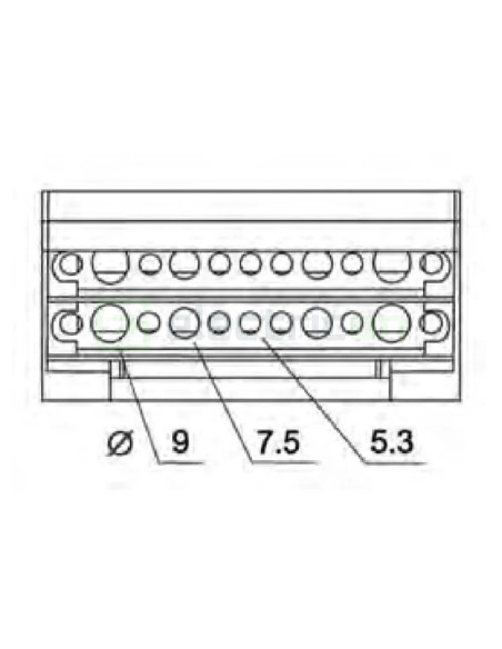 Bloc de distribuție - Distribuitor - 4P 125A 15 conexiuni 16mm² - ETI 001102305