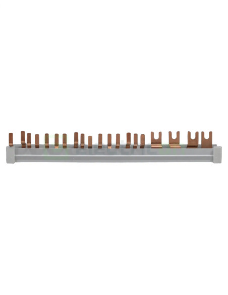 Bareta alimentare (busbar), 1x RCCB 4P furca, 12 module MCB,1P+N tip pin, 10mmp, 63A, ETI