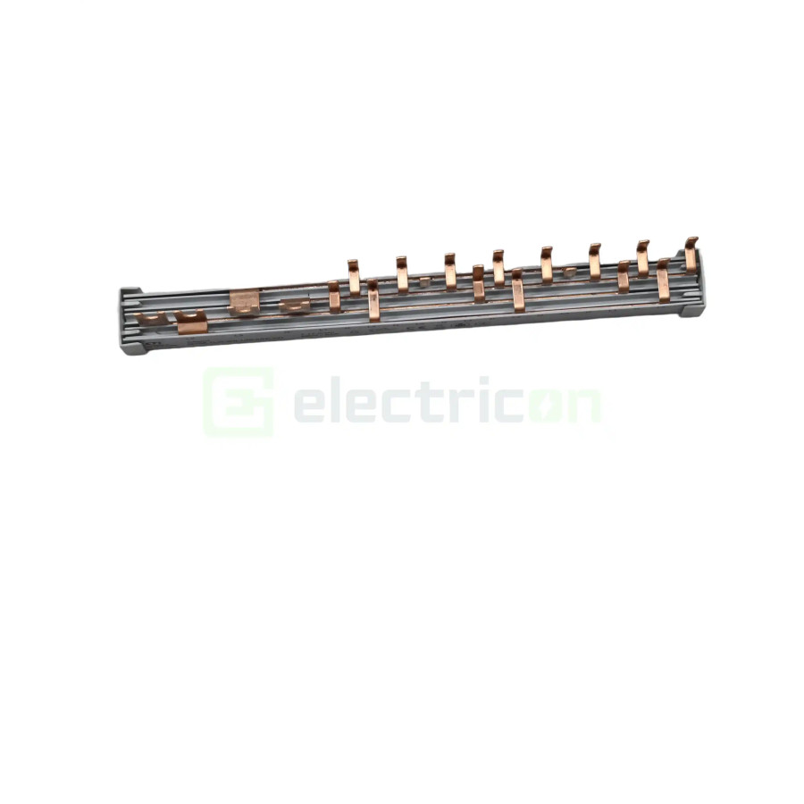Bareta alimentare (busbar), 1x RCCB 4P furca, 12 module MCB,1P+N tip pin, 10mmp, 63A, ETI