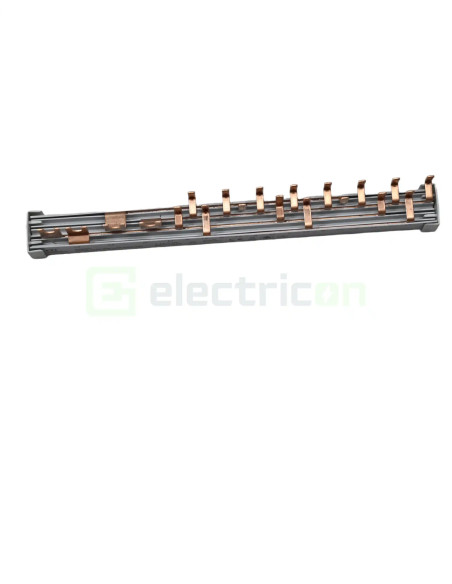 Bareta alimentare (busbar), 1x RCCB 4P furca, 12 module MCB,1P+N tip pin, 10mmp, 63A, ETI