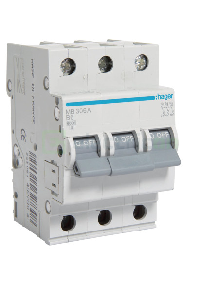 Disjunctor MCB B6A Hager - MB306A