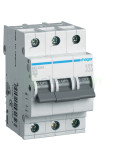 MCB - Siguranță automată - disjunctor - curba B 25A 6kA 3P 3M Hager MB325A