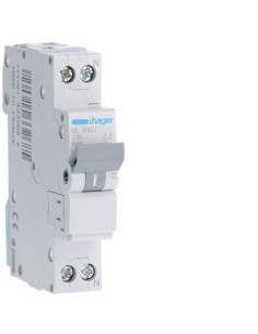 MCB - Siguranță automată - disjunctor - curba C  6A 1P+N 6kA 1M Hager ML506J