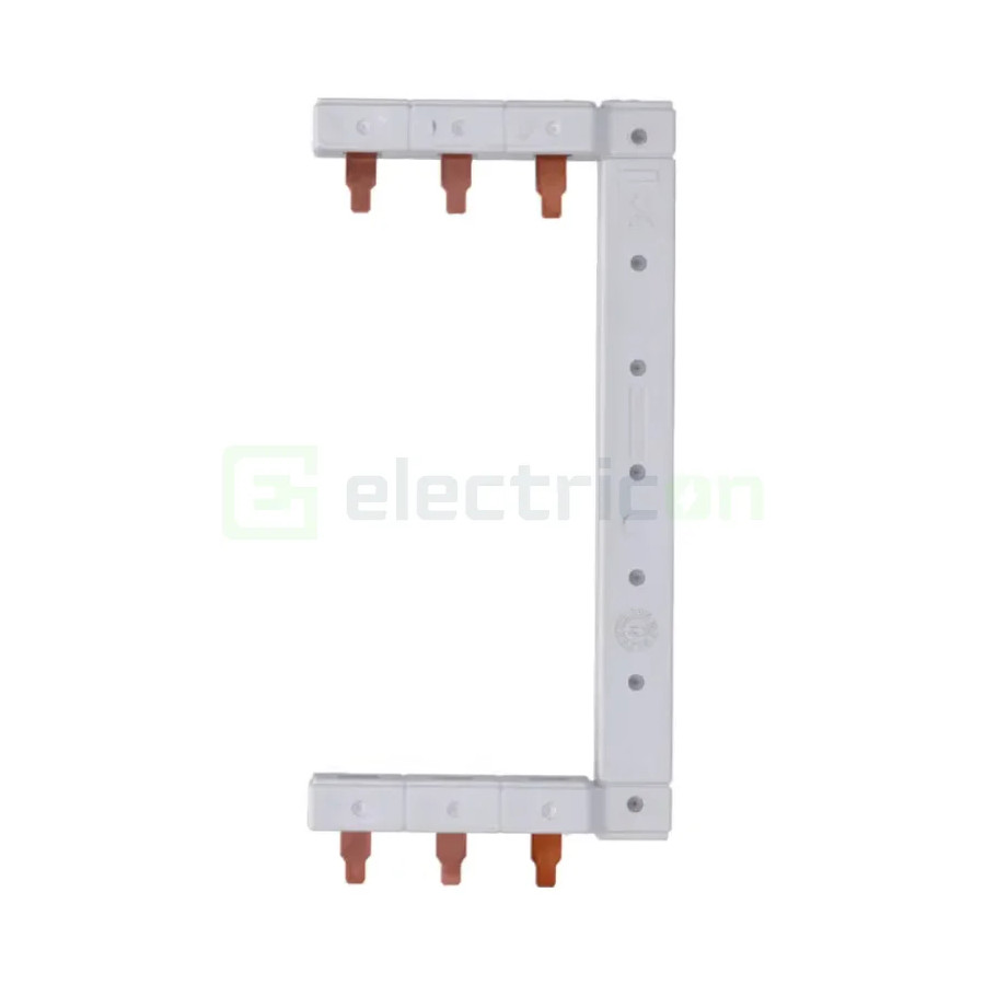 Bareta alimentare (busbar), 3P, tip pin, 3 module x 2 randuri, dreapta-vertical, 10mmp, 63A, Hager