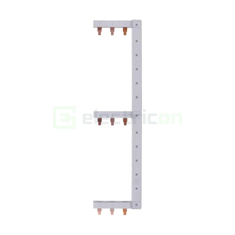 Bareta alimentare (busbar), 3P, tip pin, 3 module x 3 randuri, dreapta-vertical, 10mmp, 63A, Hager