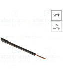 Conductor electric lițat cupru H07V-K - MYF 1x1,5 mm² - negru