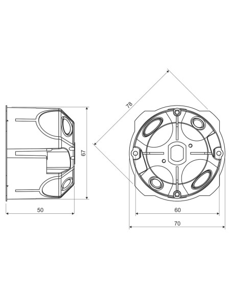 Doza aparataj cu fixare pe gips-carton , 1 modul, IP30, 68x45, Kopos, KPL 64-50/LD_NA